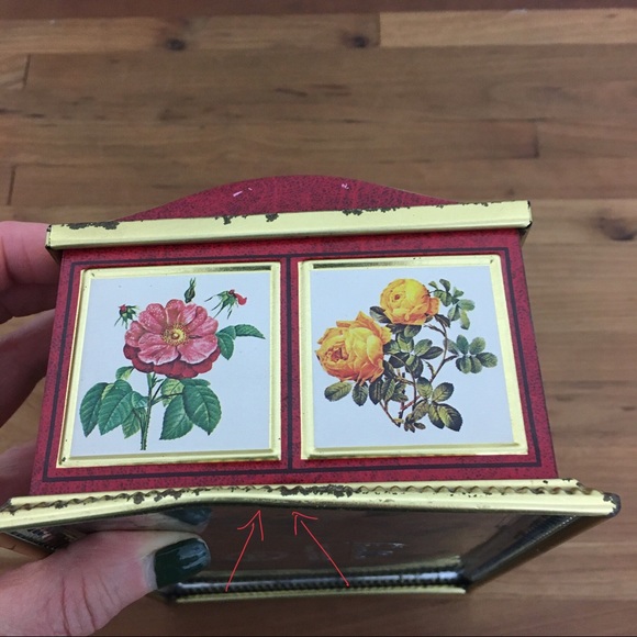 Vintage Linette Candy Tin Trinket Storage Box - Picture 8 of 16